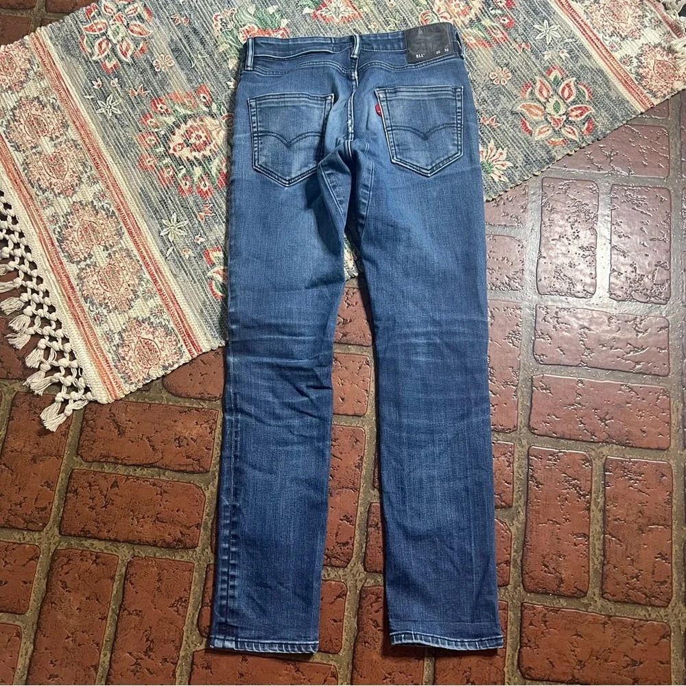 Levi’s 511 green pocket slim fit distressed denim jeans